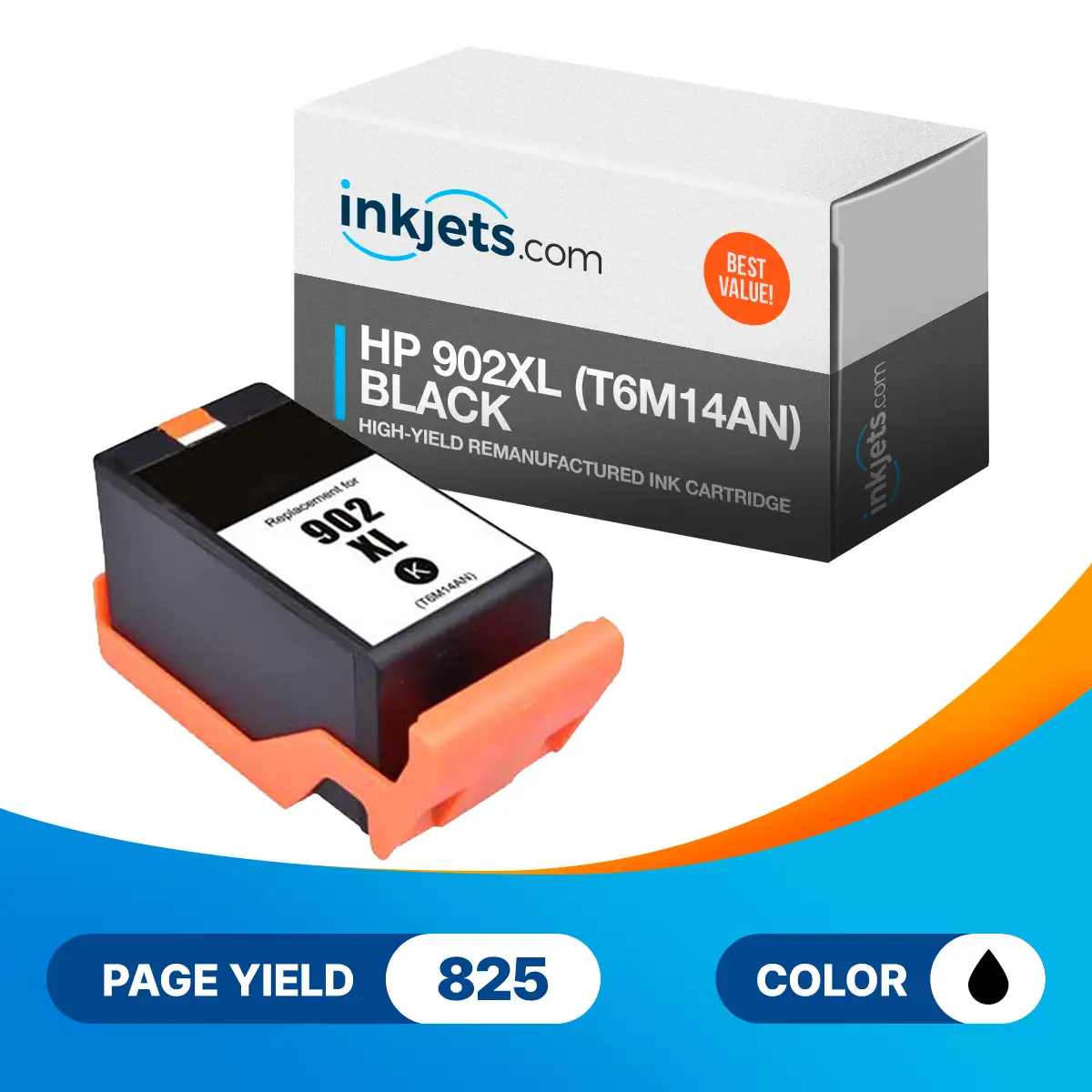 HP 902XL (T6M14AN) Black High-Yield Remanufactured Ink Cartridge - Image 2