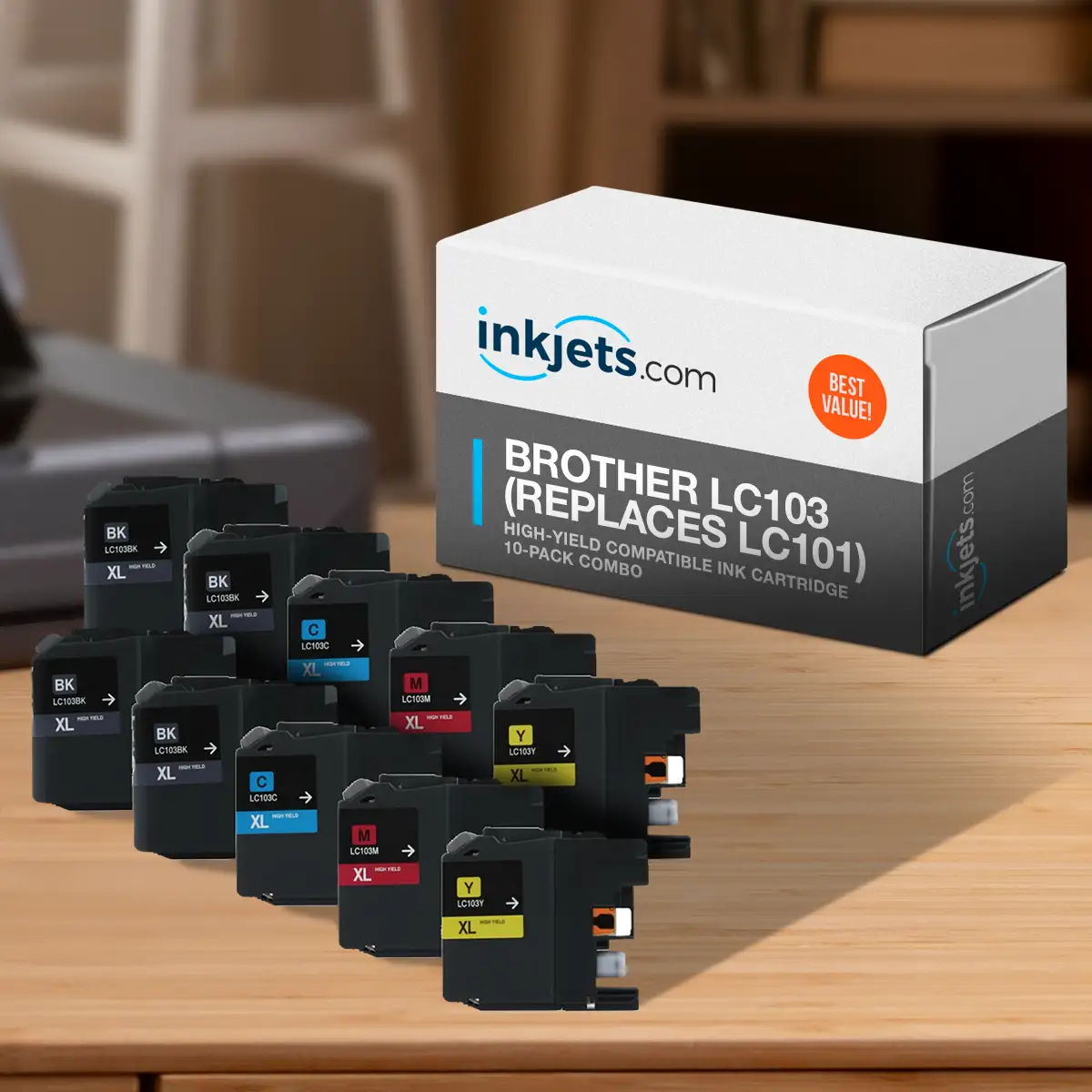 Brother LC103 (Replaces LC101) High-Yield Compatible Ink Cartridge 10-Pack Combo - Image 3
