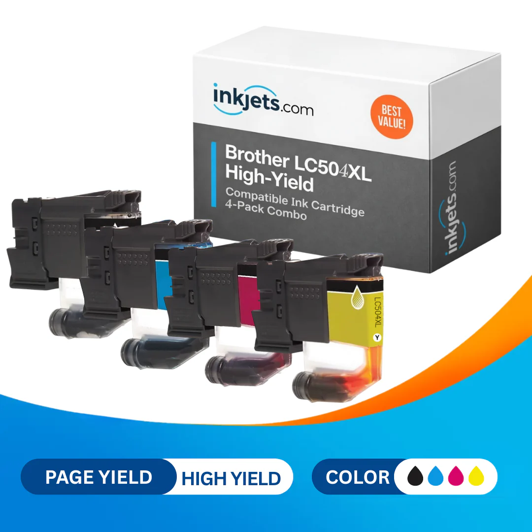 Brother LC504XL High Yield Compatible Ink Cartridge 4-Pack Combo - Image 2