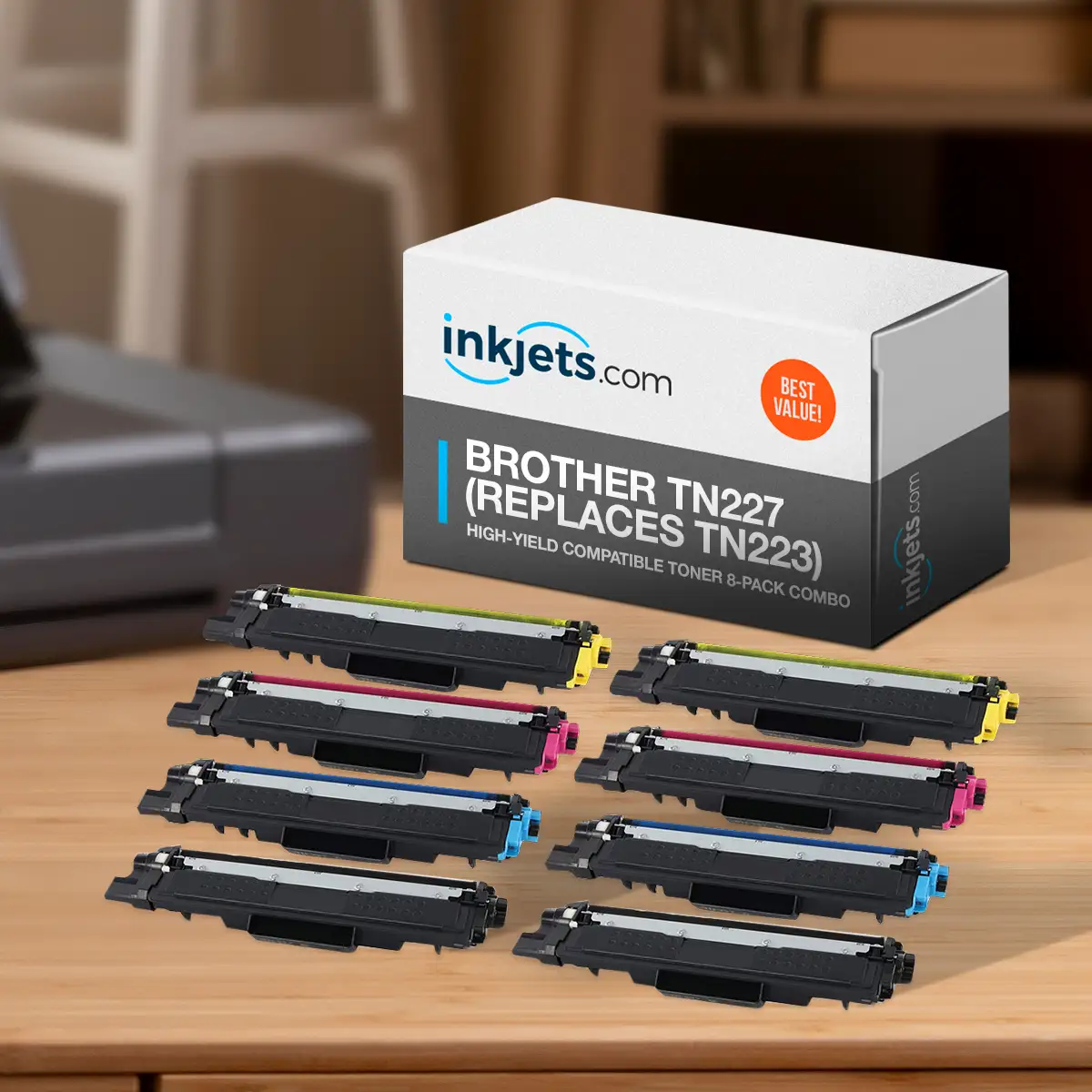 Brother TN227 (Replaces TN223) Compatible High-Yield Toner Cartridge 8-Pack - Image 3