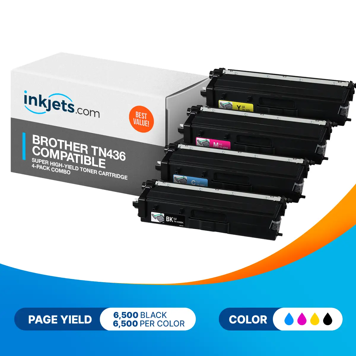 Brother TN436 Super High-Yield Compatible Toner Cartridge 4-Pack Combo - Image 3