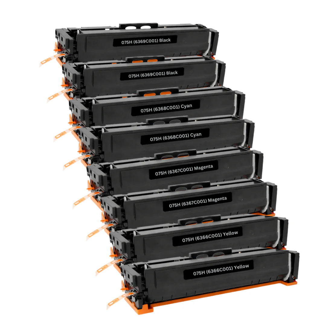 Canon 075H Compatible High-Yield Toner Cartridge 8-Pack Combo