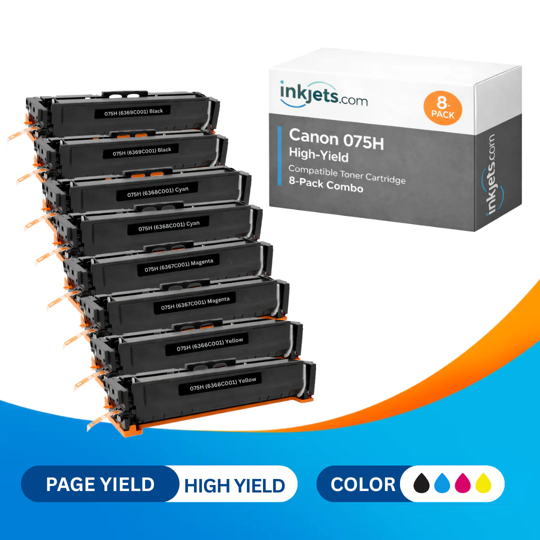 Canon 075H Compatible High-Yield Toner Cartridge 8-Pack Combo - Image 2