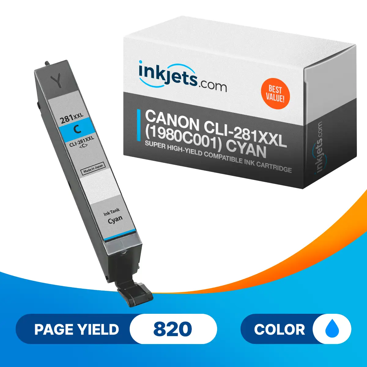 Canon CLI-281XXL (1980C001) Cyan Super High-Yield Compatible Ink Cartridge - Image 2