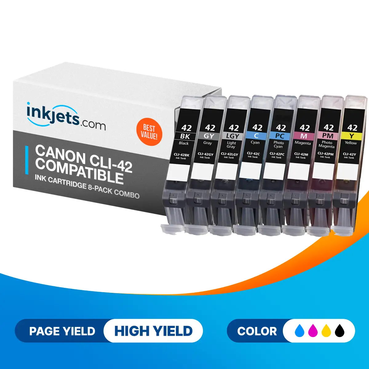 Canon CLI-42 Compatible Ink Cartridge 8-Pack Combo - Image 2