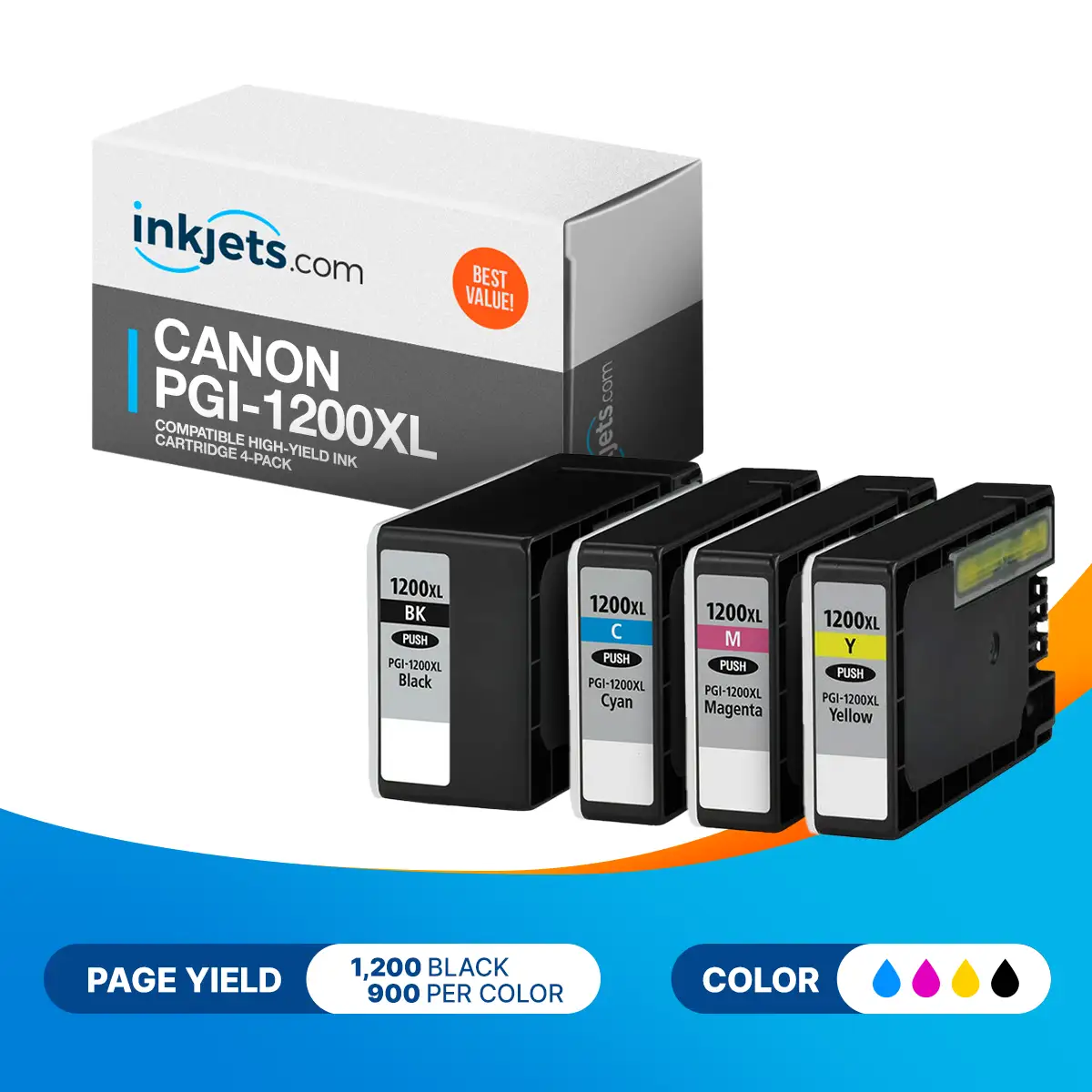 Canon PGI-1200XL High-Yield Compatible 4-Pack Combo - Image 2