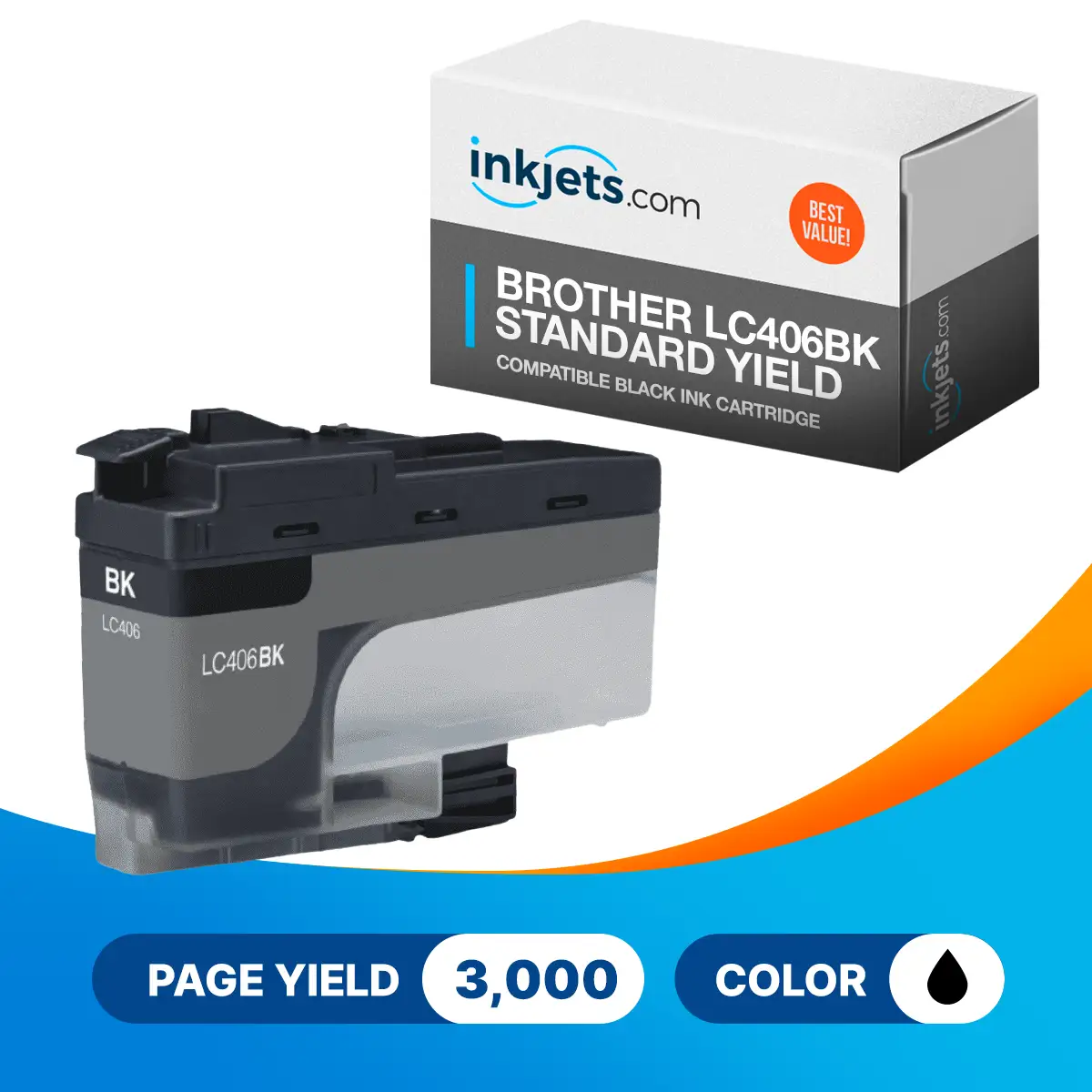 Compatible Brother LC406BK Standard Yield Black Ink Cartridge - Image 2