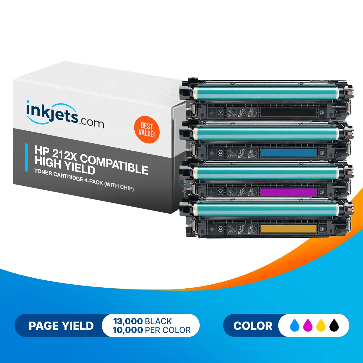 HP 212X Compatible High Yield Toner Cartridge 4-Pack (With Chip) - Image 2