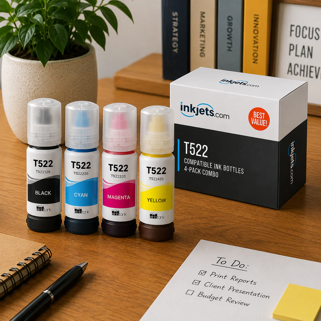 Epson T522 Compatible Standard Yield Ink Bottle 4-Pack Combo - Image 3