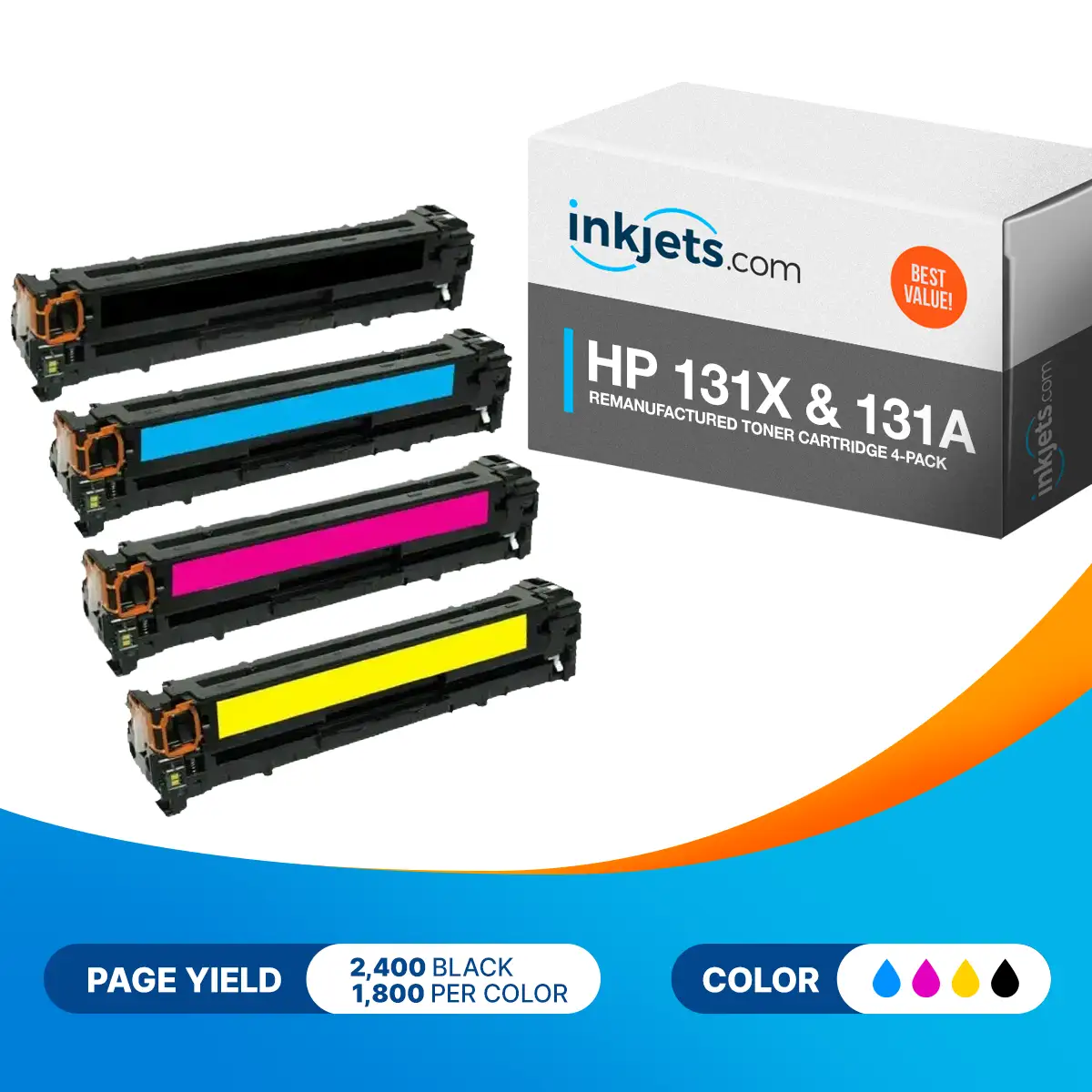 HP 131X & 131A Remanufactured Toner Cartridge 4-Pack - Image 2