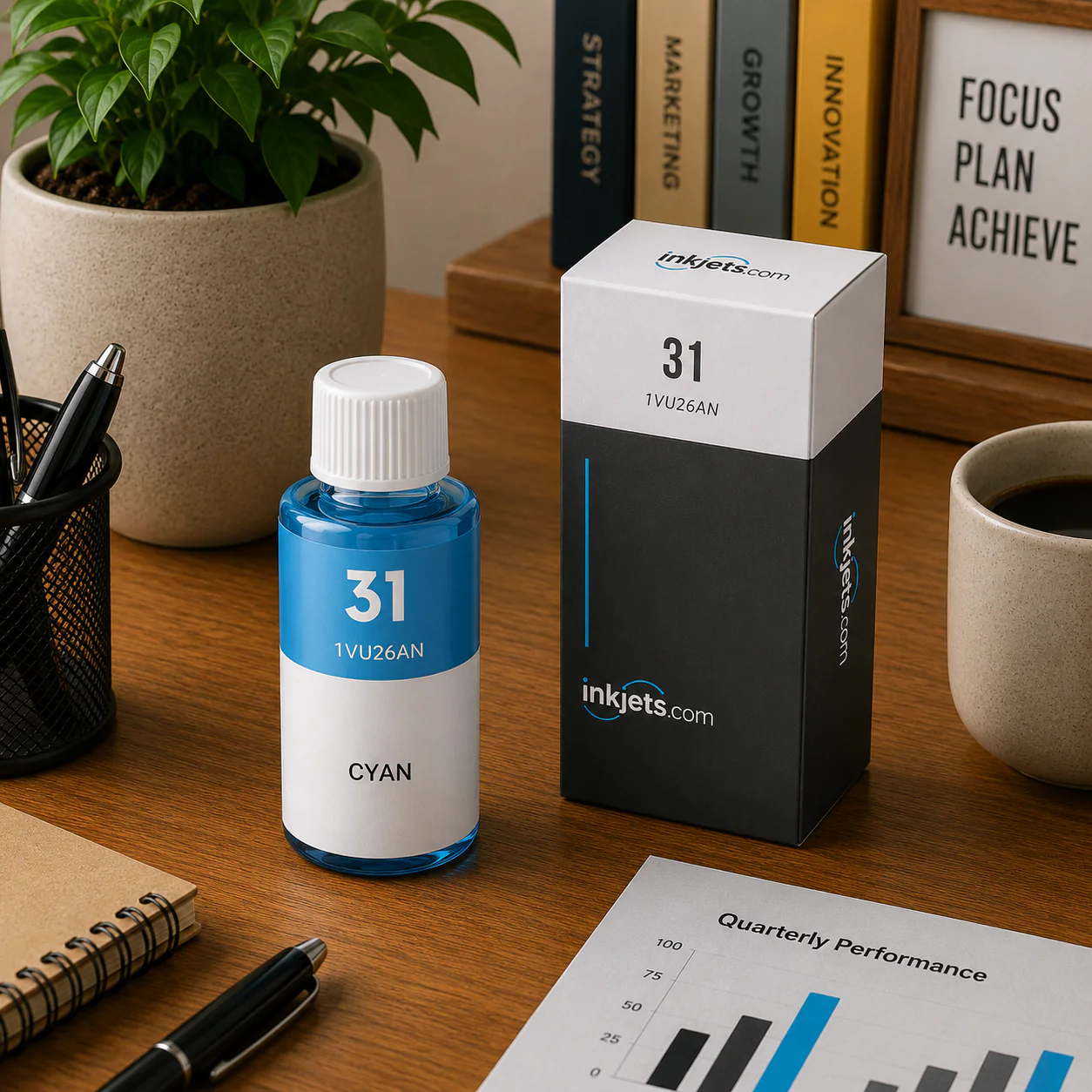 HP 31 (1VU26AN) Cyan Standard Yield Compatible Ink Bottle - Image 3