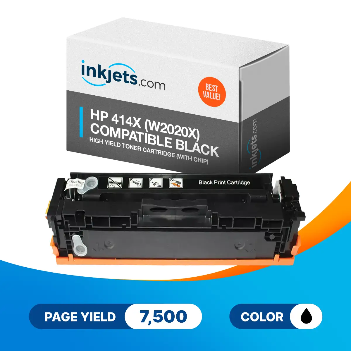 HP 414X Black (W2020X) Compatible High Yield Toner Cartridge (With Chip) - Image 2