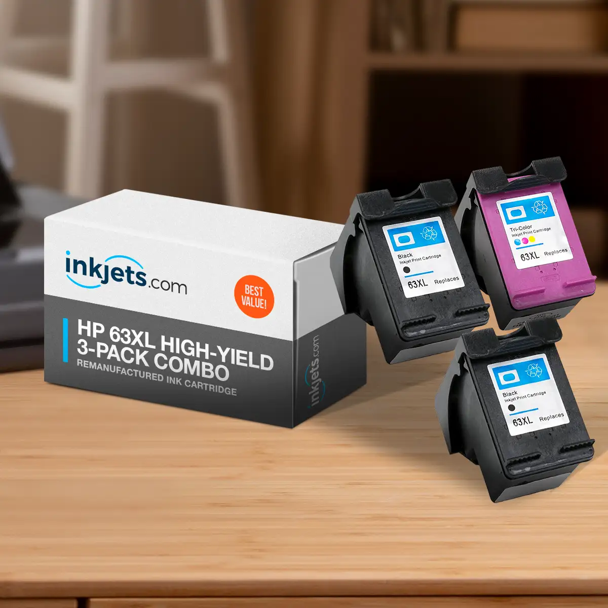 HP 63XL Remanufactured High-Yield Ink Cartridge 3-Pack Combo - Image 3