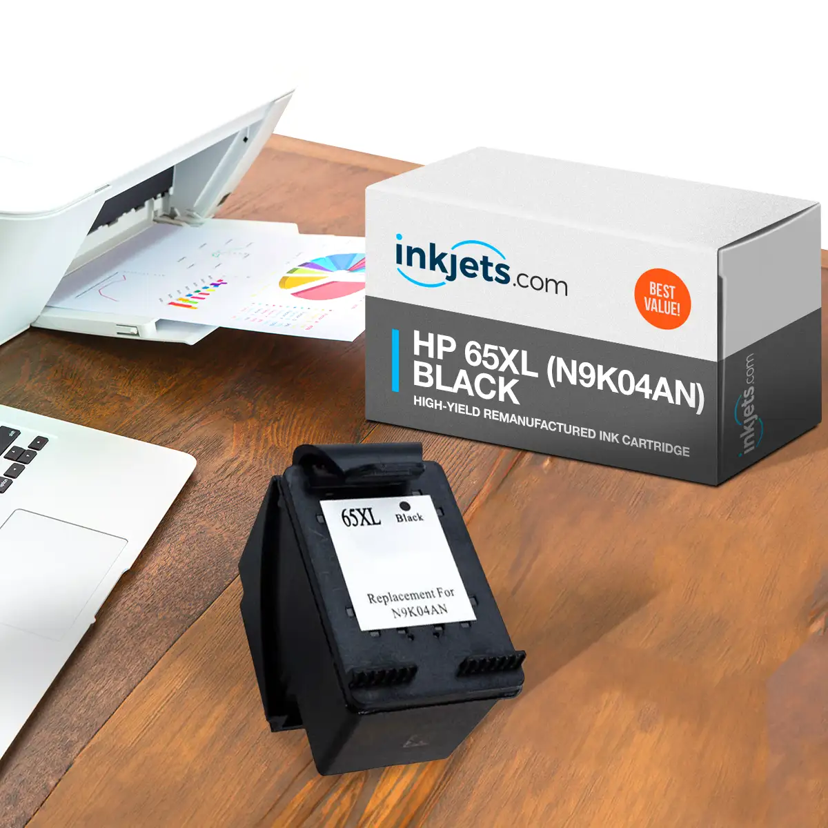 HP 65XL (N9K04AN) High-Yield Black Remanufactured Ink Cartridge - Image 3